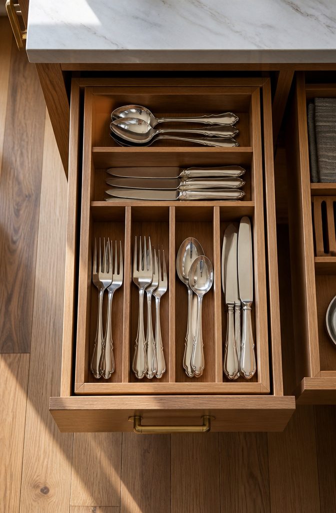 An information image about customizing sliding trays for drawer sizing.